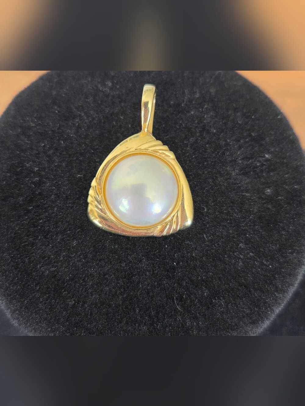 Vintage 14k MABE PEARL PENDANT/ENHANCER